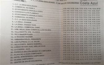 Bus timetable to and from la zenia boulevard