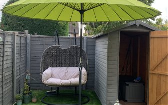 For sale: Garden Parasol with base( Green )