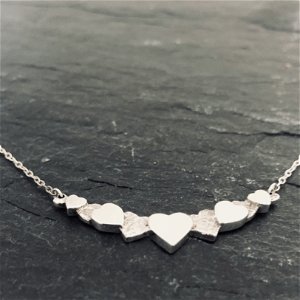 Handmade Silver Hearts Necklace