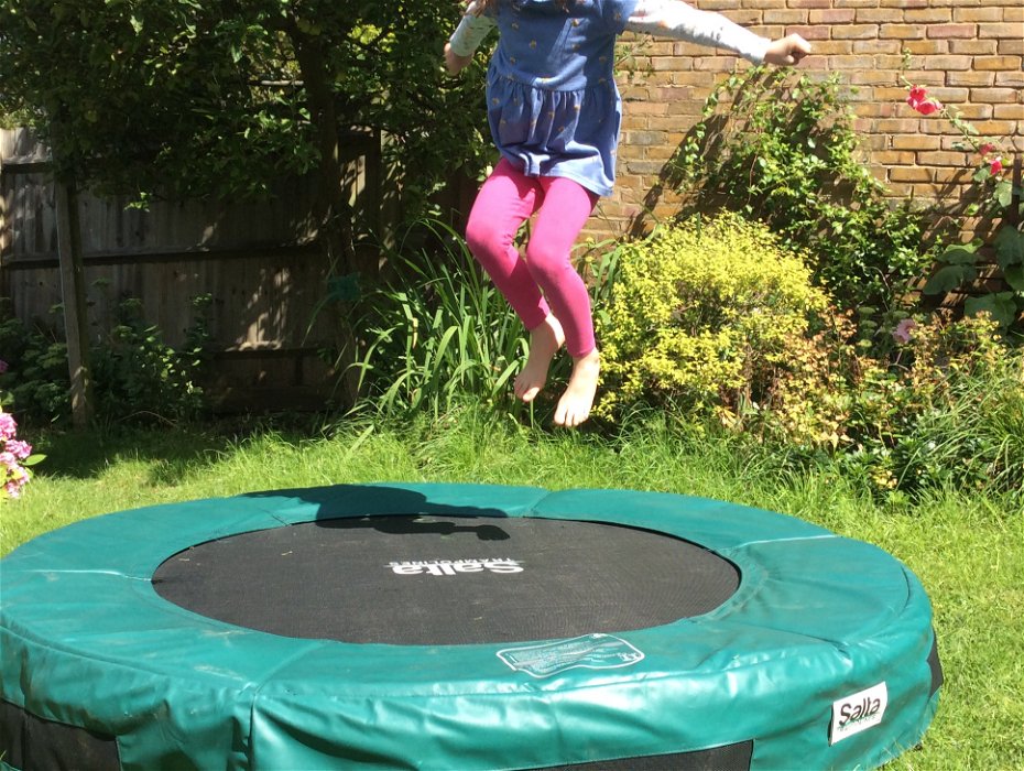 For sale: Salter garden trampoline - low easy to store and no nets needed