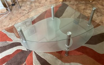 For sale: A glass coffee table