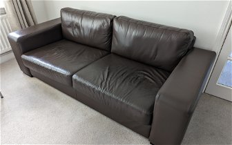 For sale: 2 and 3 seat leather Delcor sofas