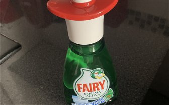 Fairy washing up liquid with pump dispenser