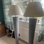 For sale: Two grey cane standard lamps