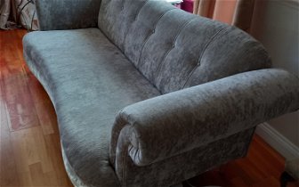 For sale: Silver grey velvet sofa