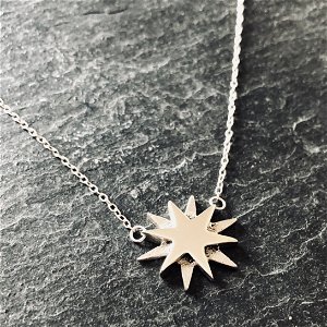Handmade Silver Sunburst Necklace