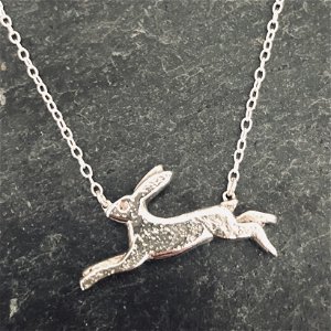 Handmade Silver Leaping Hare