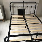 For sale: Black metal double bed, as new: