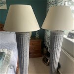 For sale: Two grey cane standard lamps