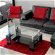 For sale: 2 Seater Black Leather Sofa, Storage Pouffe & Other Items