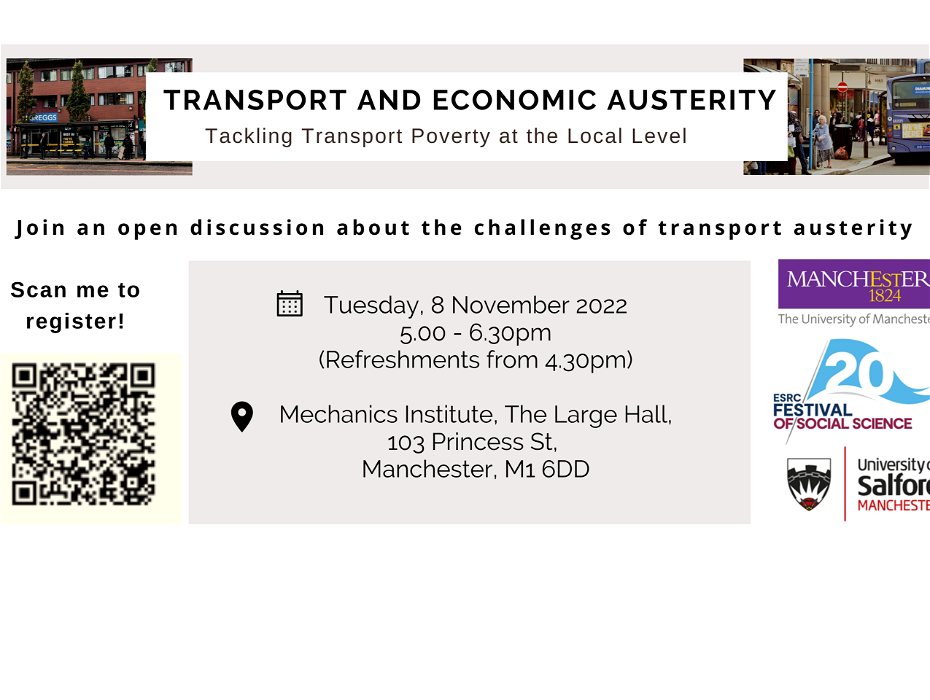 Come and talk about transport and economic poverty in Manchester