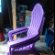 Two Purple Plastic Garden Chairs