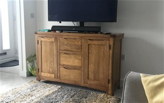 For sale: Oak furniture land sideboard and matching mutror