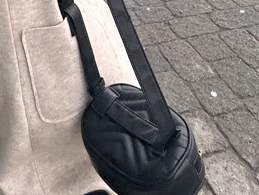 Black Belt Bag with a Brown Wallet