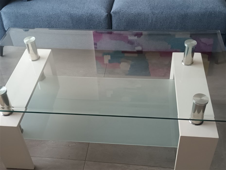 For sale: Glass topped coffee table