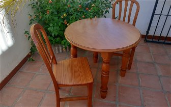 For sale: Solid wooden chairs and matching table