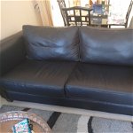 For sale: Leather couch, black, 200 cm very good condition