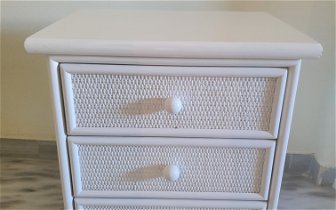 For sale: 2 x set of white drawers one bedside one larger immaculate condition no scratches or marks  .