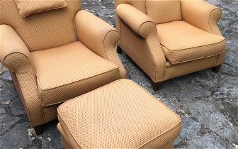 For sale: 2 Good Quality Armchairs and Matching Footstool Collect Caimari