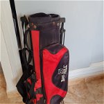 For sale: 2 golf bags. 1 large Palmer. 1 medium bayhill. 15 gf clubs