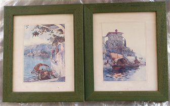 For sale: 2 lovely water colour prints in glass frames, suitable for any room in the house, must go by the 7th Nov, moving house