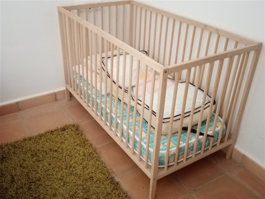 For sale: Baby cot and high chair.