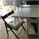 For sale: Folding dining table and two chairs in white