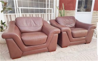 For sale: Two leather armchairs