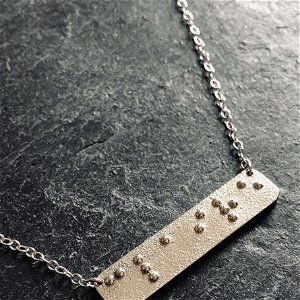 Handmade Silver Braille Bar Necklace