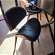For sale: Black glass table 4 leather chairs