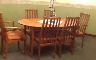 For sale: Dining table and six chairs
