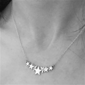Handmade Silver Stars Necklace