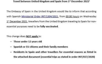 Changes to travel from 1st February 2022